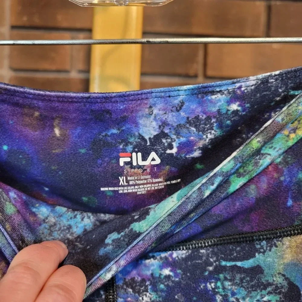 Filas printed cropped athletic leggings athleisure workout pants multi